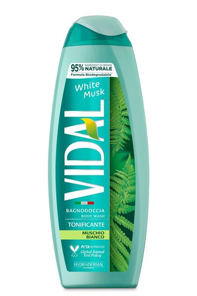 Vidal Bagnodoccia Tonificante White Musk gel za tuširanje bijeli mošus 95% prirodnih sastojaka biodegradabilna formula PETA vegan (500ml)