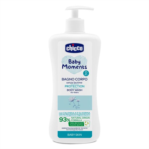 Chicco Baby Moments Bagno Corpo Protection gel za kupanje beba no-tears sa kalendulom i glicerinom 93% prirodnih sastojaka 0m+ (500ml)