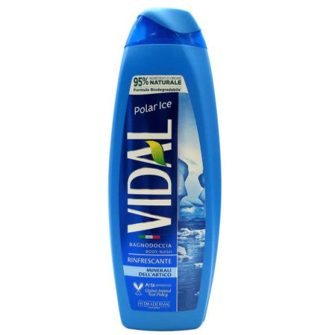 Vidal Bagnodoccia Rinfrescante Polar Ice Minerali dell'Artico gel za tuširanje arktički minerali 95% prirodnih sastojaka biodegradabilna formula PETA vegan (500ml)