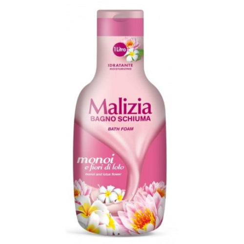 Malizia Bagno Schiuma Monoi e Fiori di Loto pjena za kupanje monoi i cvjetovi lotosa hidratantna bath foam moisturizing veliki format (1L)