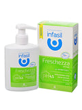Infasil Freschezza Attiva con Antibatterico Detergente Intimo pH 4.5 extra-rinfrescante anche durante il ciclo pump dispenser approvato dai ginecologi NUOVO klinički testiran Angelini (300ml)
