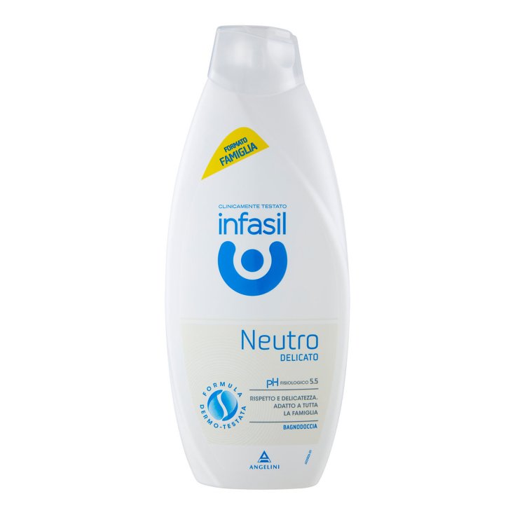 Infasil Neutro Delicato Bagnodoccia gel za tuširanje pH fiziološki 5.5 formula dermo-testata rispetto e delicatezza adatto a tutta la famiglia klinički testiran formato famiglia (750ml)