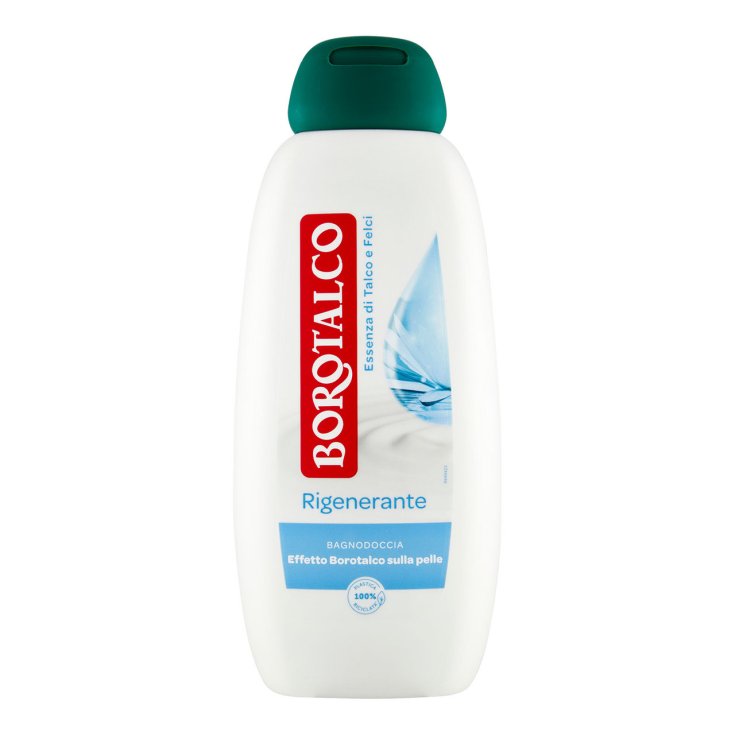 Borotalco Rigenerante Essenza di Talco e Felci Bagnodoccia gel za tuširanje talk i paprati effetto borotalco sulla pelle regenerirajući miris plastica 100% riciclata (450ml)