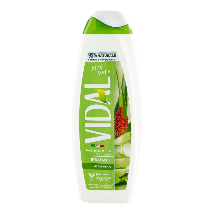 Vidal Bagnodoccia Idratante Aloe Vera gel za tuširanje aloe vera 95% prirodnih sastojaka biodegradabilna formula PETA vegan pelli sensibili e bambini (500ml)