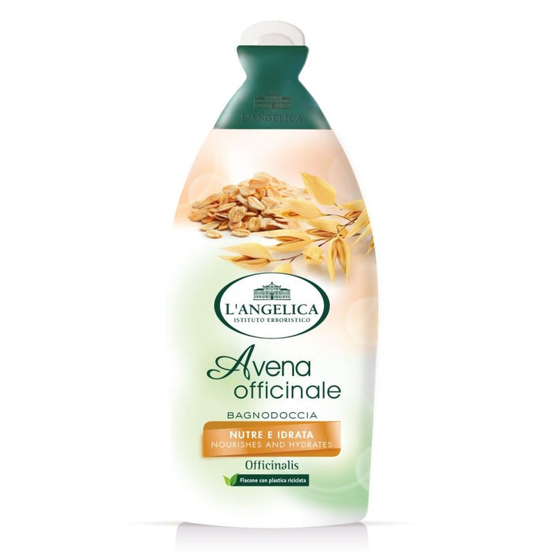 L'Angelica Officinalis Avena Officinale Bagnodoccia gel za tuširanje ljekovita zob nutre e idrata nourishes and hydrates istituto erboristico flacone con plastica riciclata (250ml)