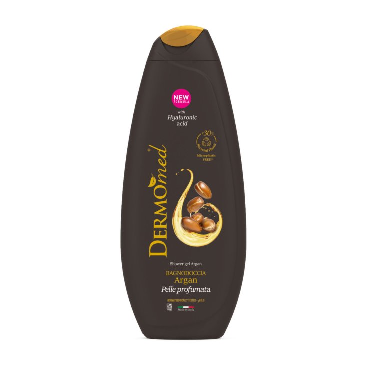 DERMOmed Bagnodoccia Argan Pelle Profumata gel za tuširanje argan ulje nova formula sa hijaluronskom kiselinom microphotonic frizz 30 mirisnih perli dermatološki testiran Made in Italy (500ml)