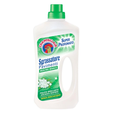 Chanteclair Sgrassatore Pavimenti Muschio Bianco Super Profumato Pulito Brillante Asciuga Rapido (1L)