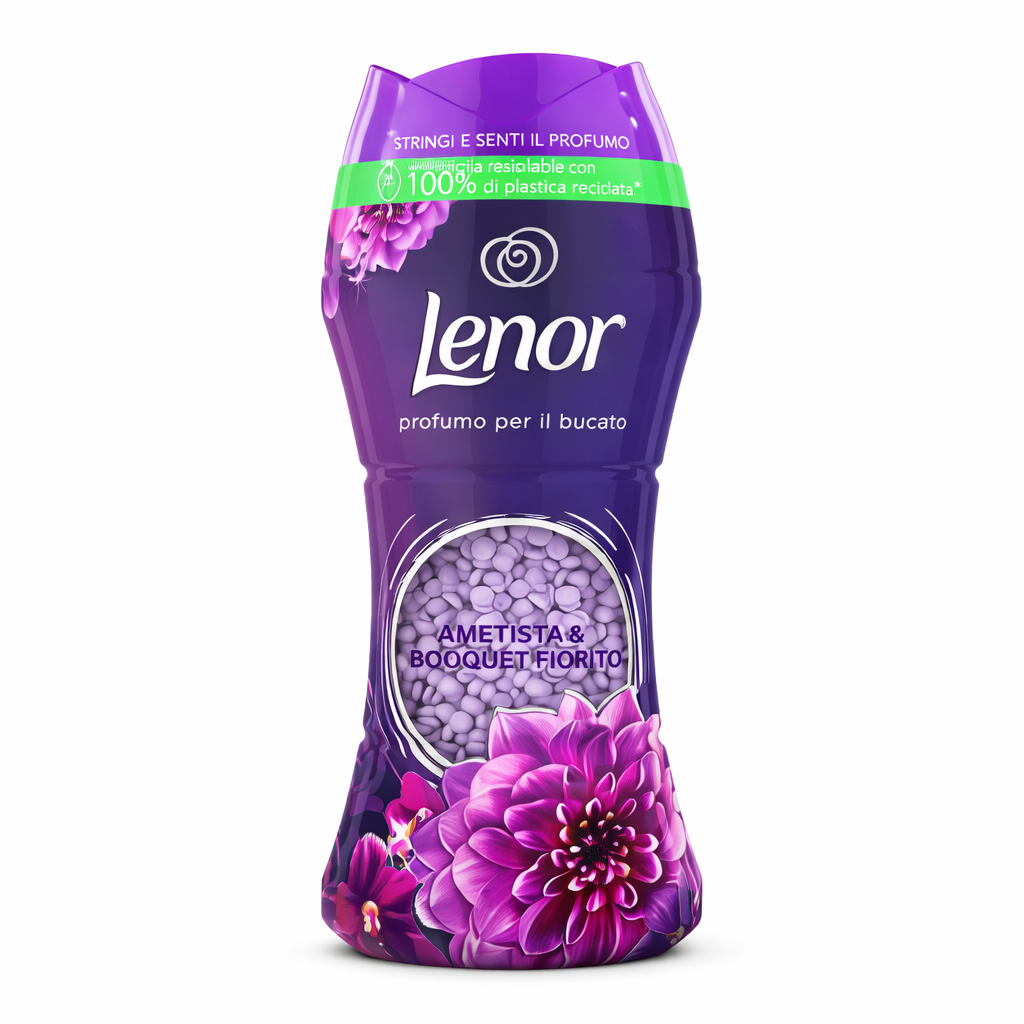 Lenor perlice Profumo per il Bucato Ametista e Bouquet Fiorito Perle Profumate Profumo Non-Stop (195gr)