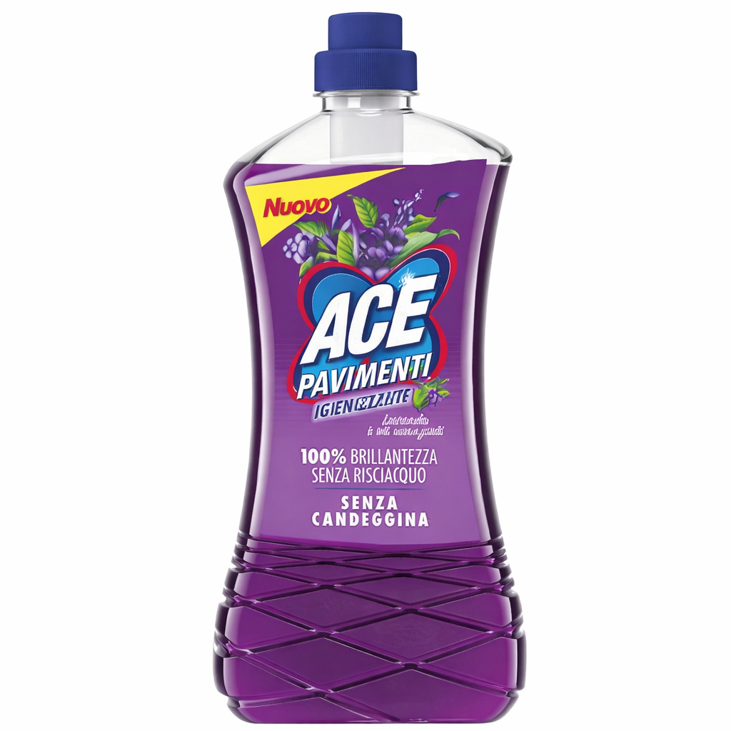 ACE Pavimenti Igienizzante Lavanda e Iris Selvatico Senza Candeggina 100% Brillantezza (1L)