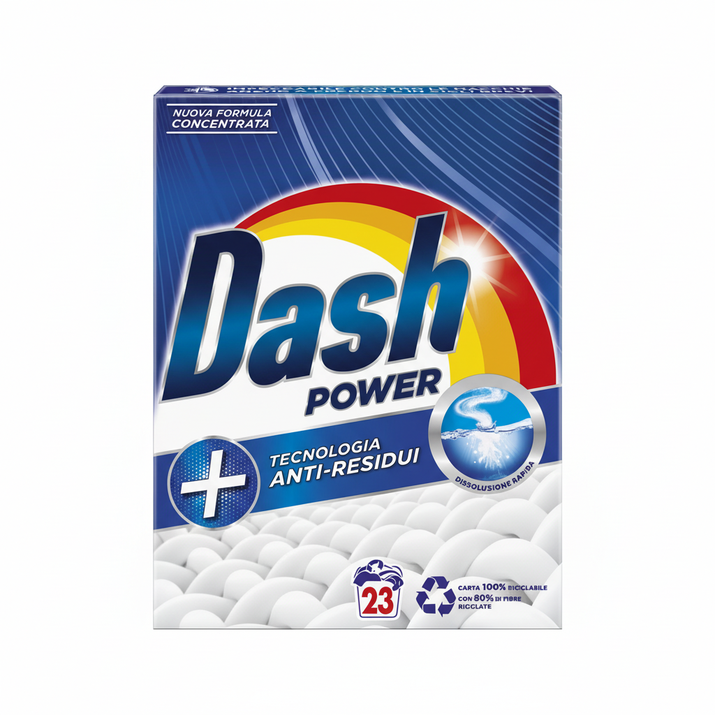 Dash Power Detersivo in Polvere Tecnologia Anti-Residui (23 pranja)