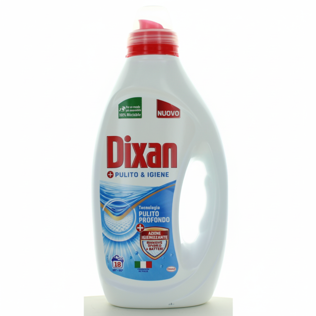 Dixan Pulito & Igiene Detersivo Liquido con Azione Igienizzante (18 pranja)