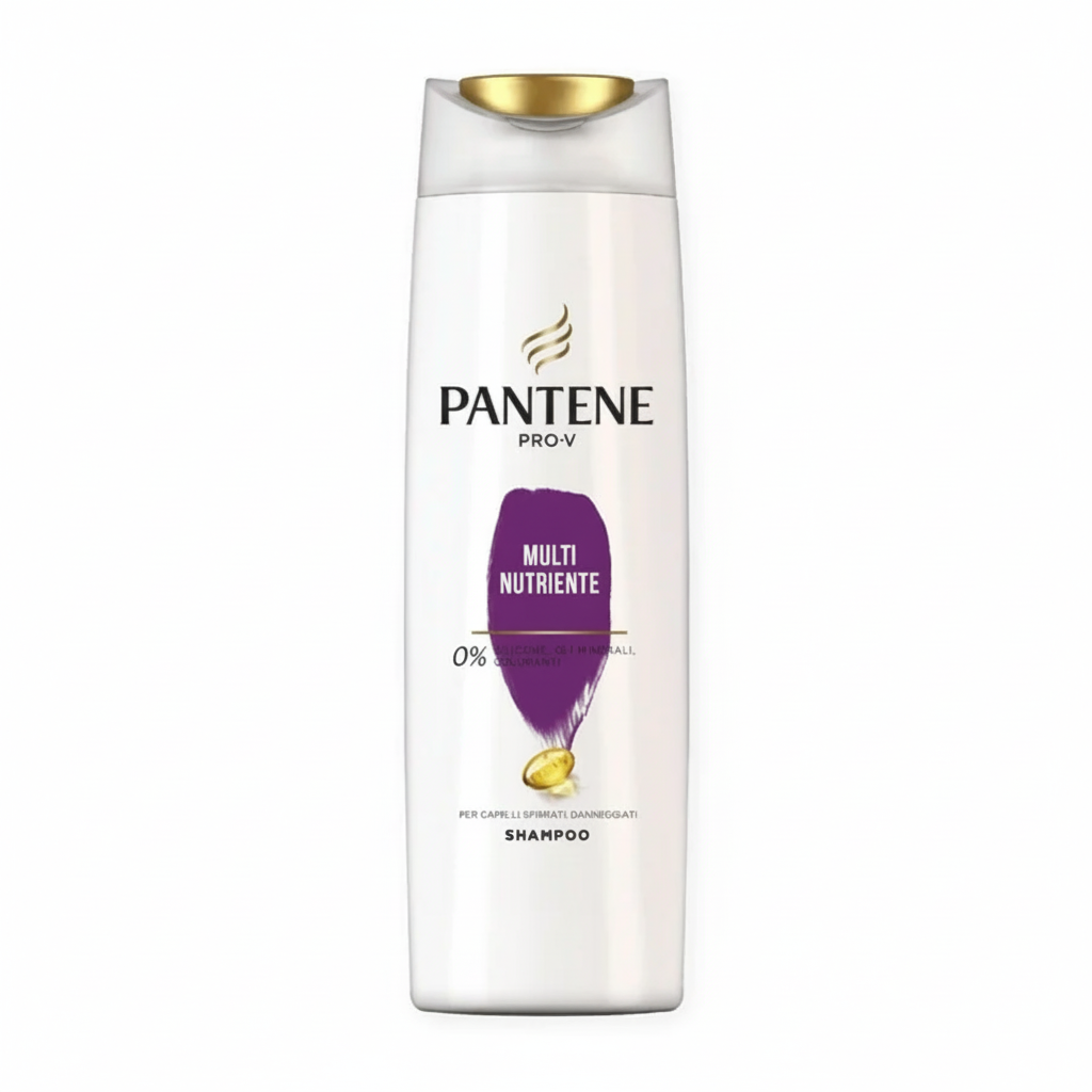 Pantene Pro-V Multi Nutriente Shampoo 0% Oli Minerali e Coloranti con Pro-Vitamina B5 per Capelli Deboli e Danneggiati Nutre in Profondità (225ml)