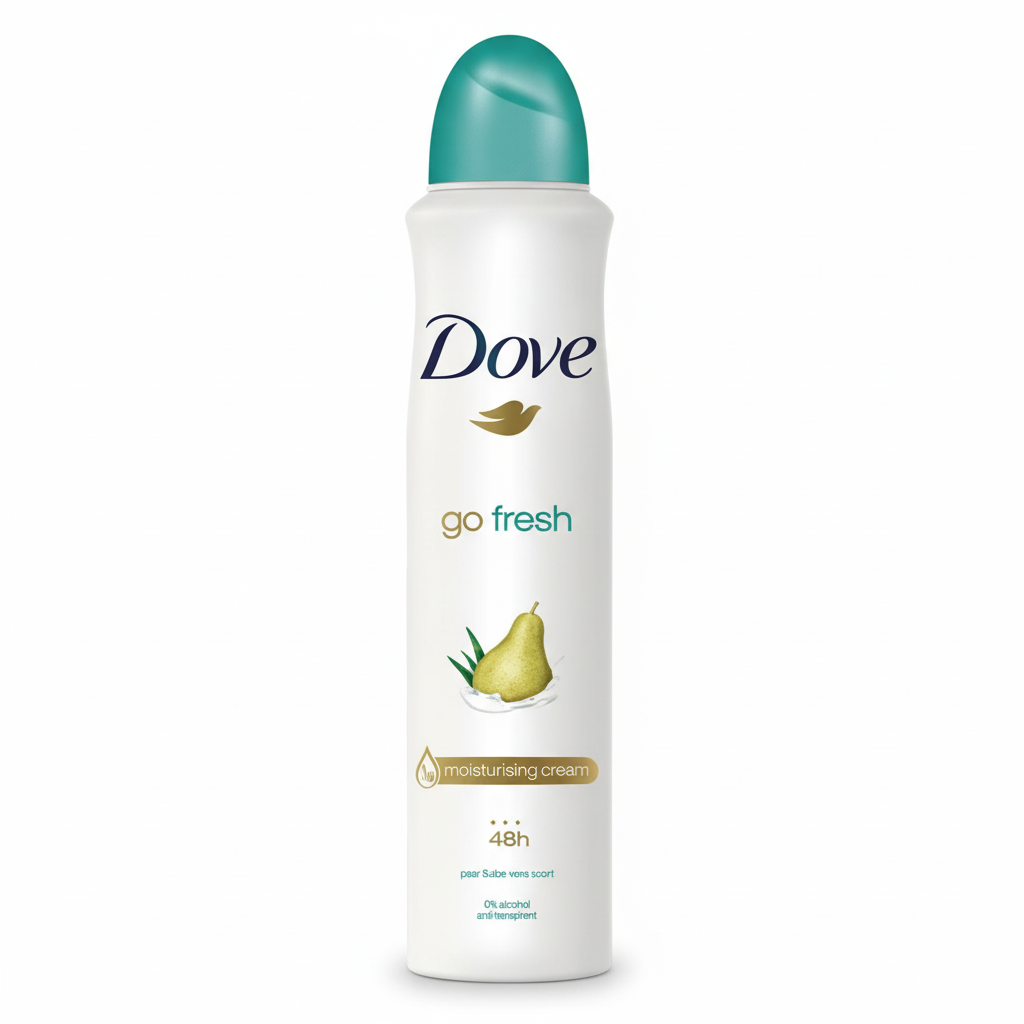 Dove Go Fresh Pear & Aloe Vera Deo Spray dezodorans miris kruške i aloe vere sa 1/4 hidratantne kreme 48h zaštita (150ml)