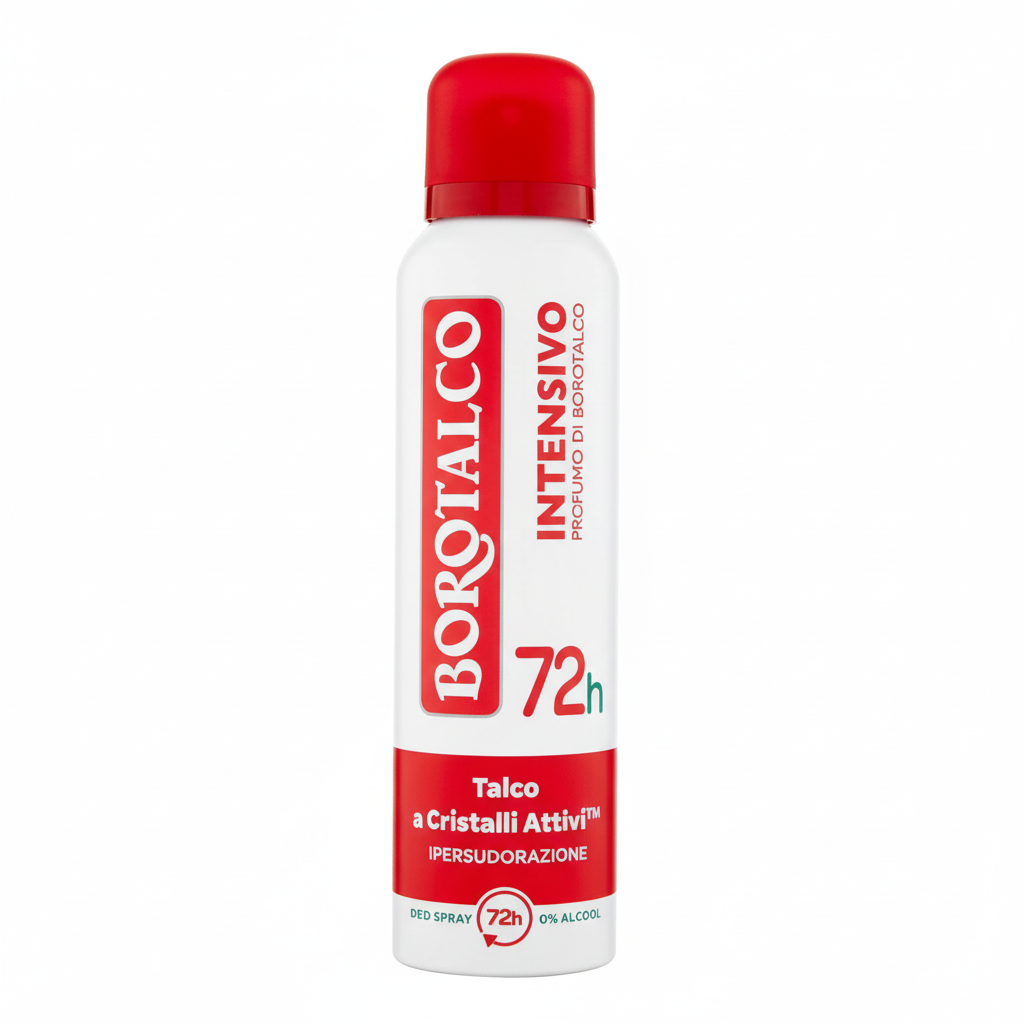 Borotalco Intensivo Deo Spray 72h dezodorans sa talkom i aktivnim kristalima intenzivna zaštita protiv znojenja (150ml)