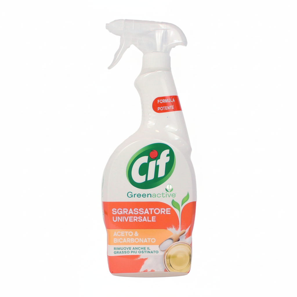 Cif Sgrassatore Universale Green Active Aceto e Bicarbonato Rimuove Anche il Grasso Più Ostinato Formula Potente (750ml)