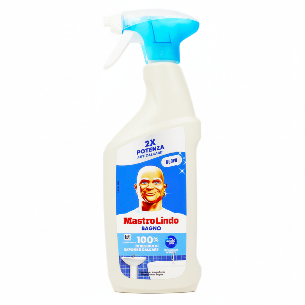 Mastro Lindo Bagno 2X Potenza Anticalcare Rimuove 100% di Residui di Sapone e Calcare con Ingredienti di Origine Vegetale (500ml)