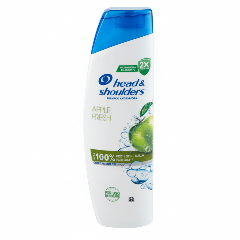 Head & Shoulders Apple Fresh Shampoo Antiforfora Microbioma Bilanciato 2X Protezione Fino a 100% Protezione dalla Forfora Clinicamente Testato (225ml)