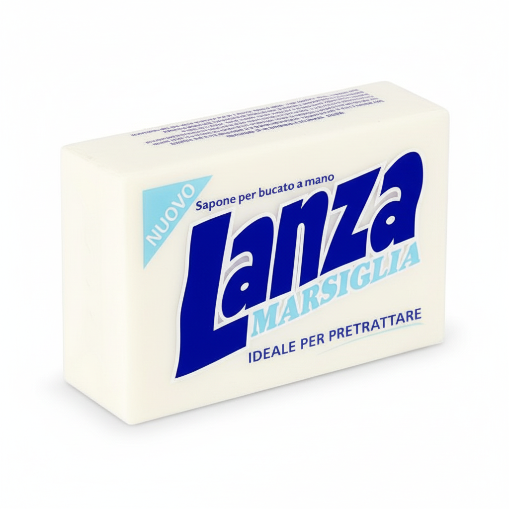 Lanza Marsiglia Sapone per Bucato a Mano Ideale per Pretrattare Rimuove le Macchie Difficili Formula Tradizionale (250g)
