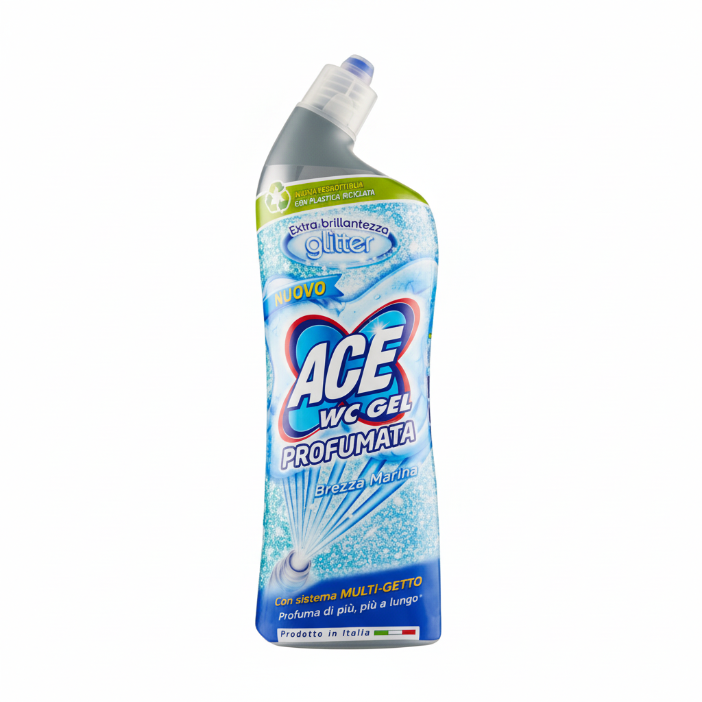 ACE WC Gel Profumata Glitter Brezza Marina Extrabrillantezza con Sistema Multifaccetta Profuma di Più Più a Lungo (700ml)