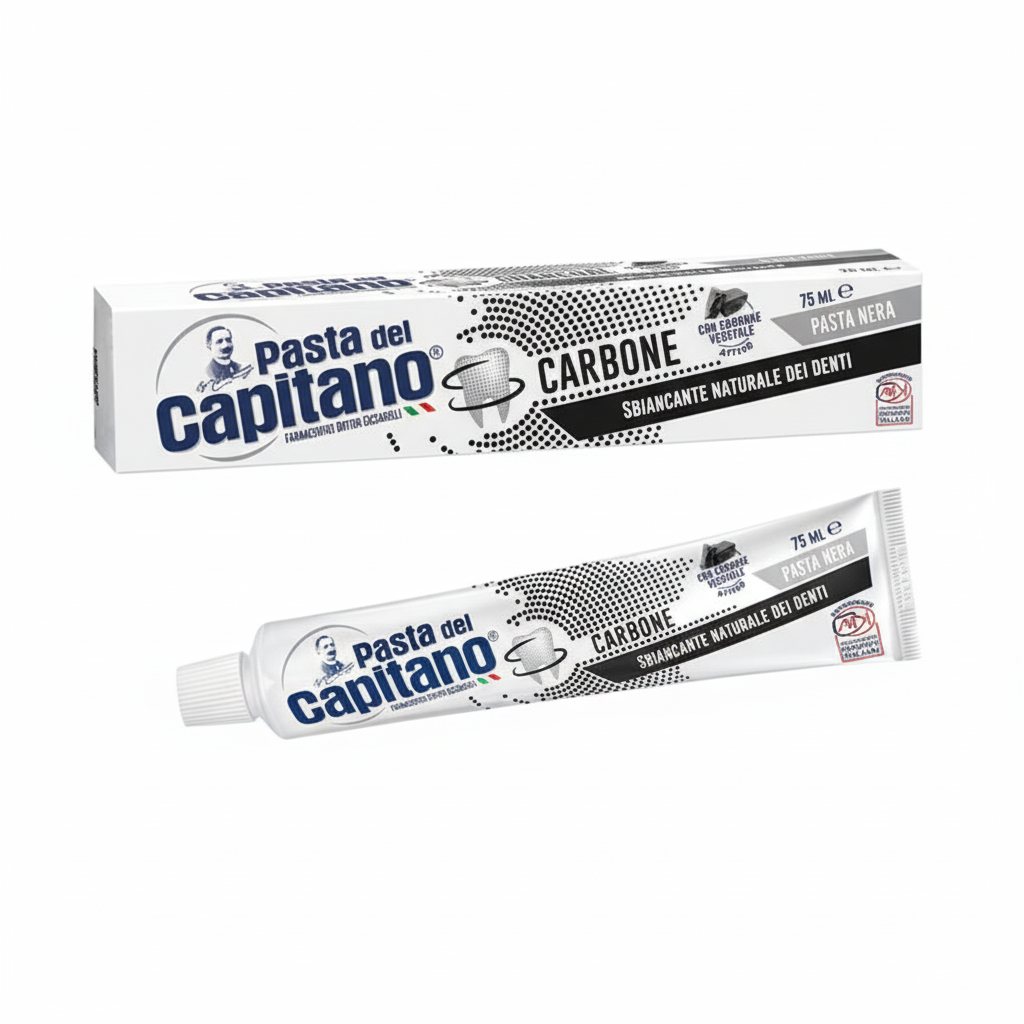 Pasta del Capitano Carbone Vegetale Attivo pasta za zube sa aktivnim biljnim ugljenom prirodno bijeljenje crna pasta (75ml)