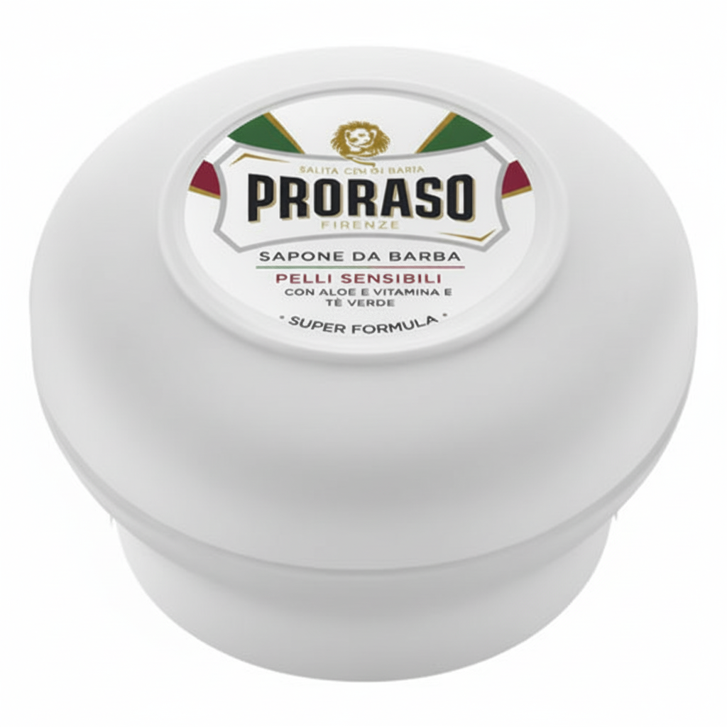 Proraso Sapone da Barba in Ciotola Pelli Sensibili con Avena e The Verde Shaving Soap Bowl Sensitive Skin Made in Italy (150ml)