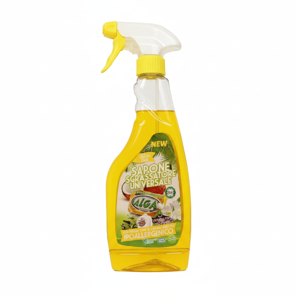 Alga Sapone Sgrassatore Universale al Cocco Ipoallergenico Dermatologicamente Testato Efficace su Tutte le Superfici (750ml)