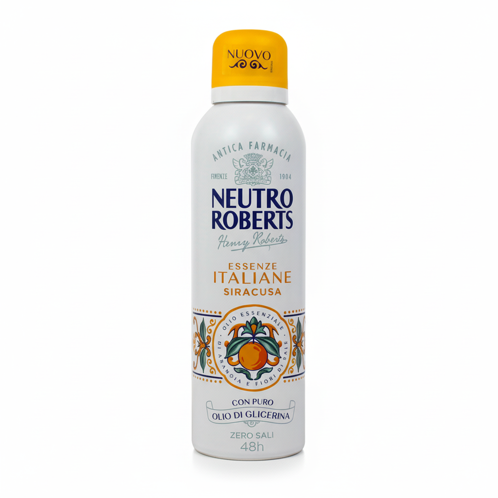 Neutro Roberts Essenze Italiane Siracusa dezodorans sprej sa čistim uljem glicerina miris narandže i cvijeta limuna 48h (150ml)