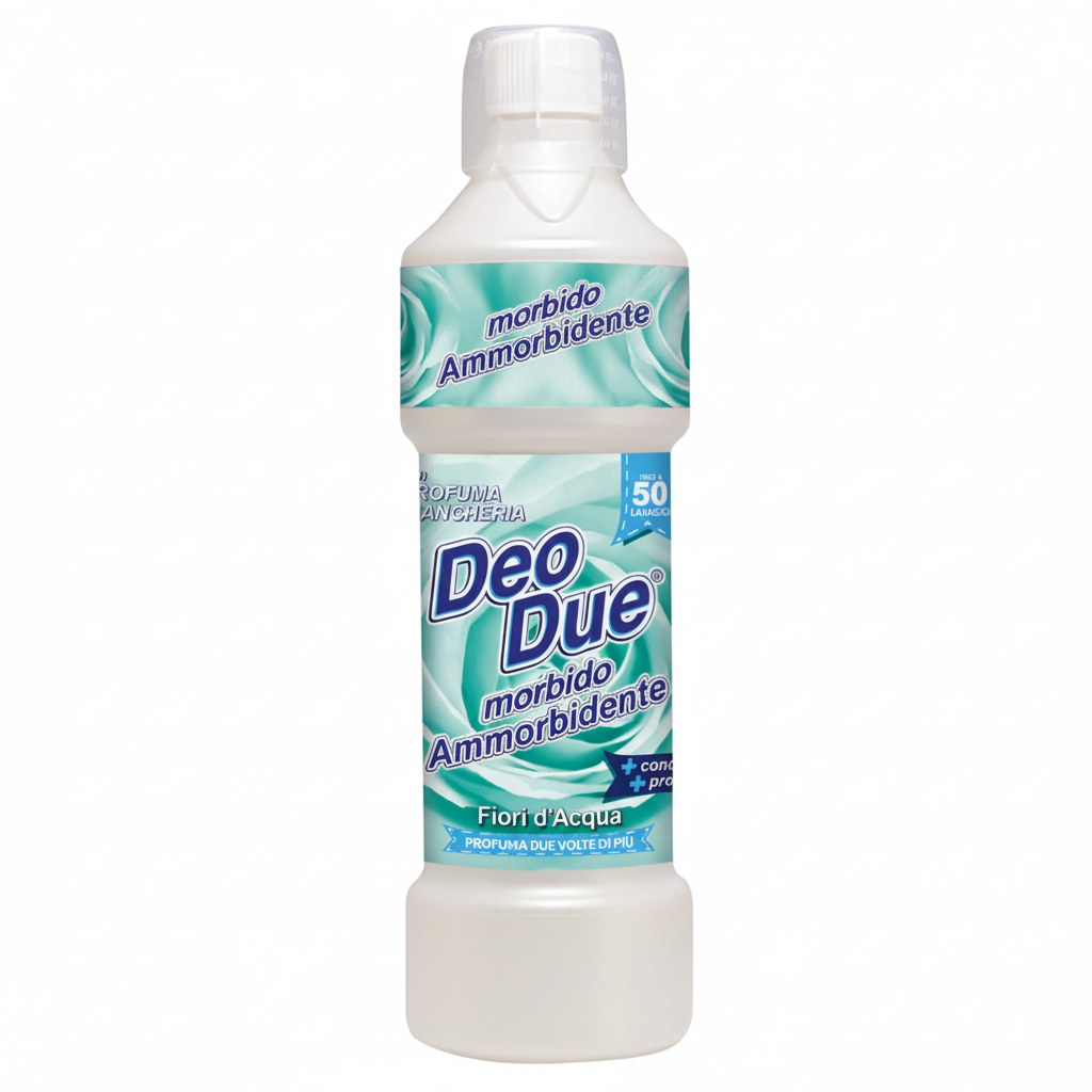 Deo Due Ammorbidente Concentrato Fiori d'Acqua Morbido Profuma Biancheria 50 Lavaggi Profuma Due Volte di Più (750ml)