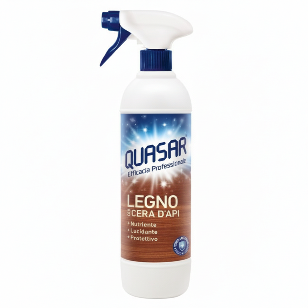 Quasar Linea Professionale Legno con Cera d'Api Efficacia Professionale Nutriente Lucidante Protettivo (1000ml)