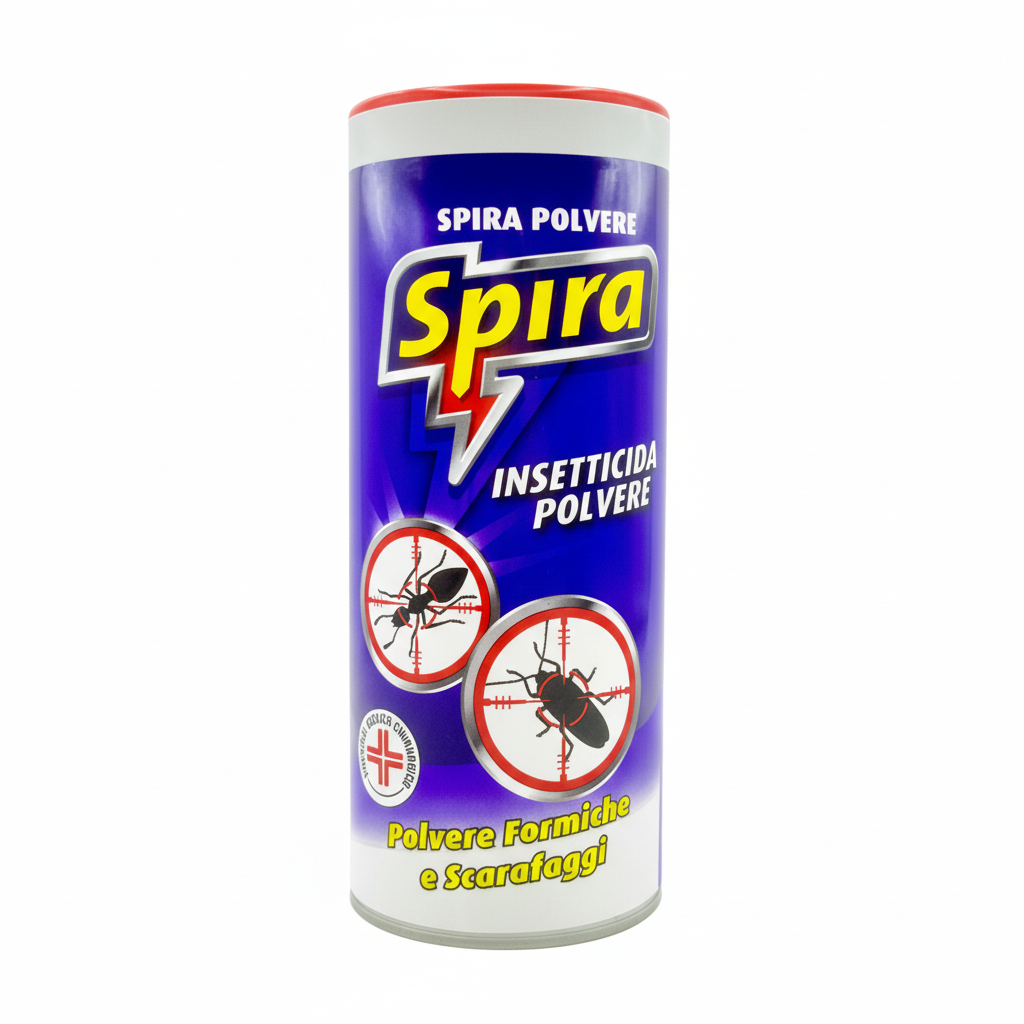 Spira Polvere Insetticida contro Formiche e Scarafaggi Azione Rapida e Duratura Uso Domestico Made in Italy (250g)