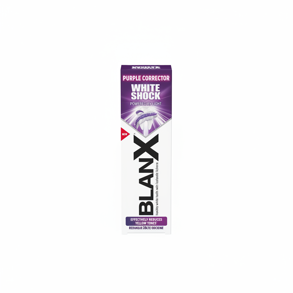 BlanX White Shock Purple Corrector pasta za zube sa LED tretmanom efikasno smanjuje žute tonove bijeljenje zuba (75ml)