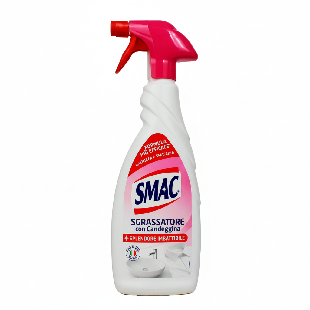 Smac Sgrassatore con Candeggina Formula Più Efficace Igienizza e Smacchia Splendore Imbattibile (650ml)