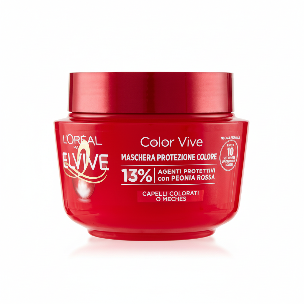 L'Oréal Elvive Color Vive Maschera Protezione Colore 13% Agenti Protettivi con Peonia Rossa Fino a 10 Settimane Protezione Colore (300ml)