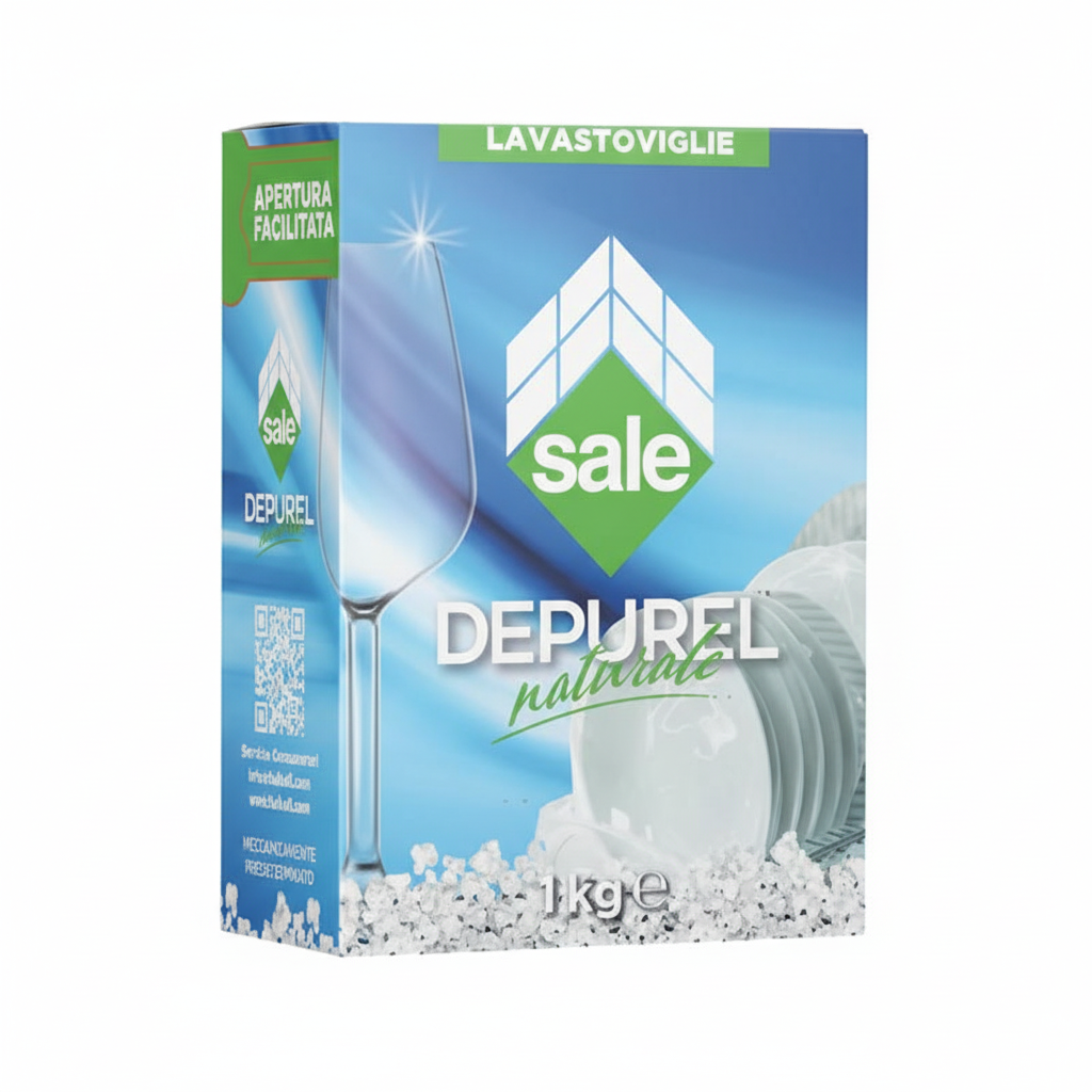 Sale Depurel Naturale per Lavastoviglie Apertura Facilitata Rende i Bicchieri Brillanti Previene il Calcare (1kg)