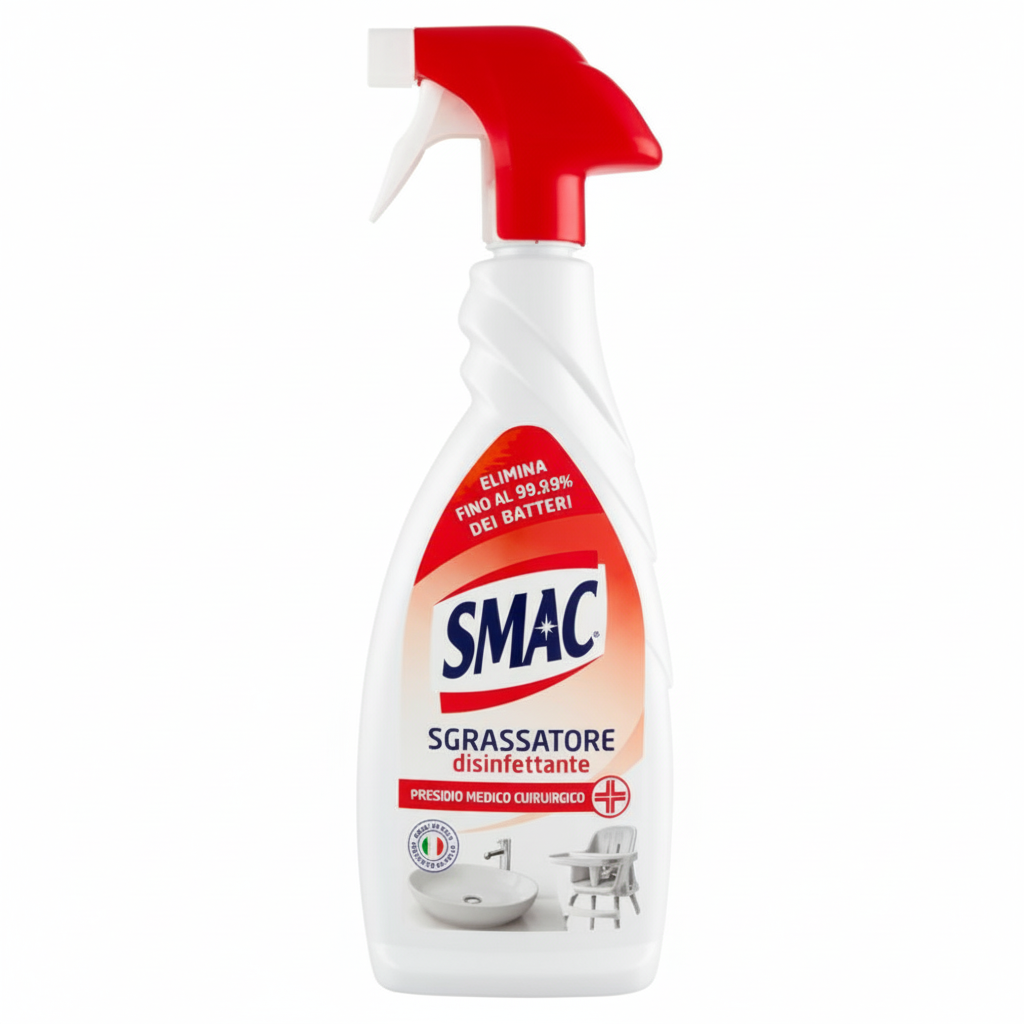 Smac Sgrassatore Disinfettante Elimina il 99,9% dei Batteri Splendore Imbattibile Formula Più Efficace Contro il Grasso (650ml)
