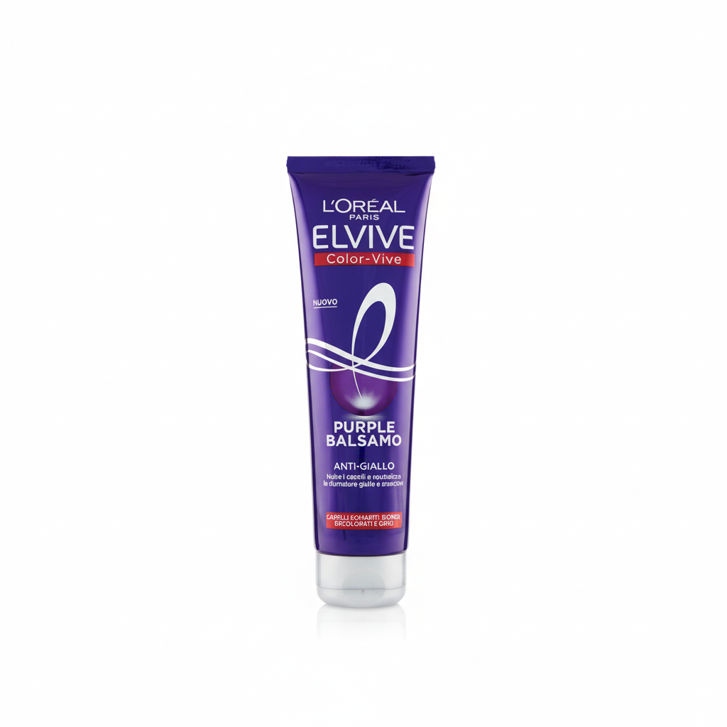 L'Oréal Elvive Color Vive Purple Balsamo Anti-Giallo Neutralizza le Sfumature Gialle e Arancioni per Capelli Schiariti Biondi Decolorati e Grigi (150ml)