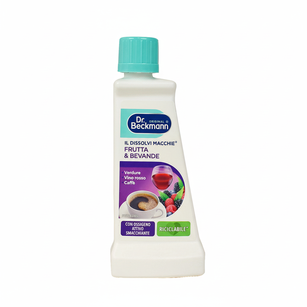 Dr. Beckmann Il Dissolvi Macchie Frutta & Bevande con Ossigeno Attivo Smacchiante per Verdure Vino Rosso Caffè Riciclabile (250ml)