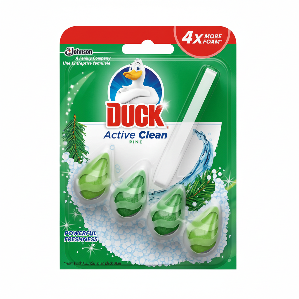 Duck ActiveClean Pine osvježivač za WC šolju miris bora 4x više pjene moćna svježina (1 komad)