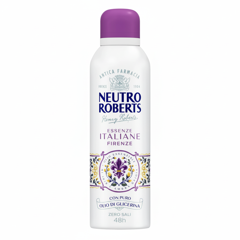 Neutro Roberts Essenze Italiane Firenze Ambra Grigia dezodorans sprej sa čistim uljem glicerina 48h zaštita 0% soli (150ml)