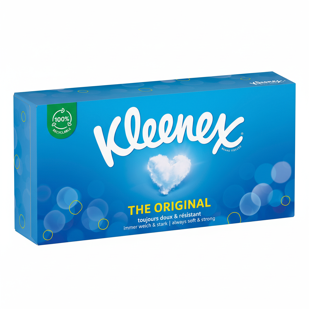 Kleenex The Original maramice za lice 3 sloja uvijek meke i čvrste 100% reciklabilna kutija (72 komada)