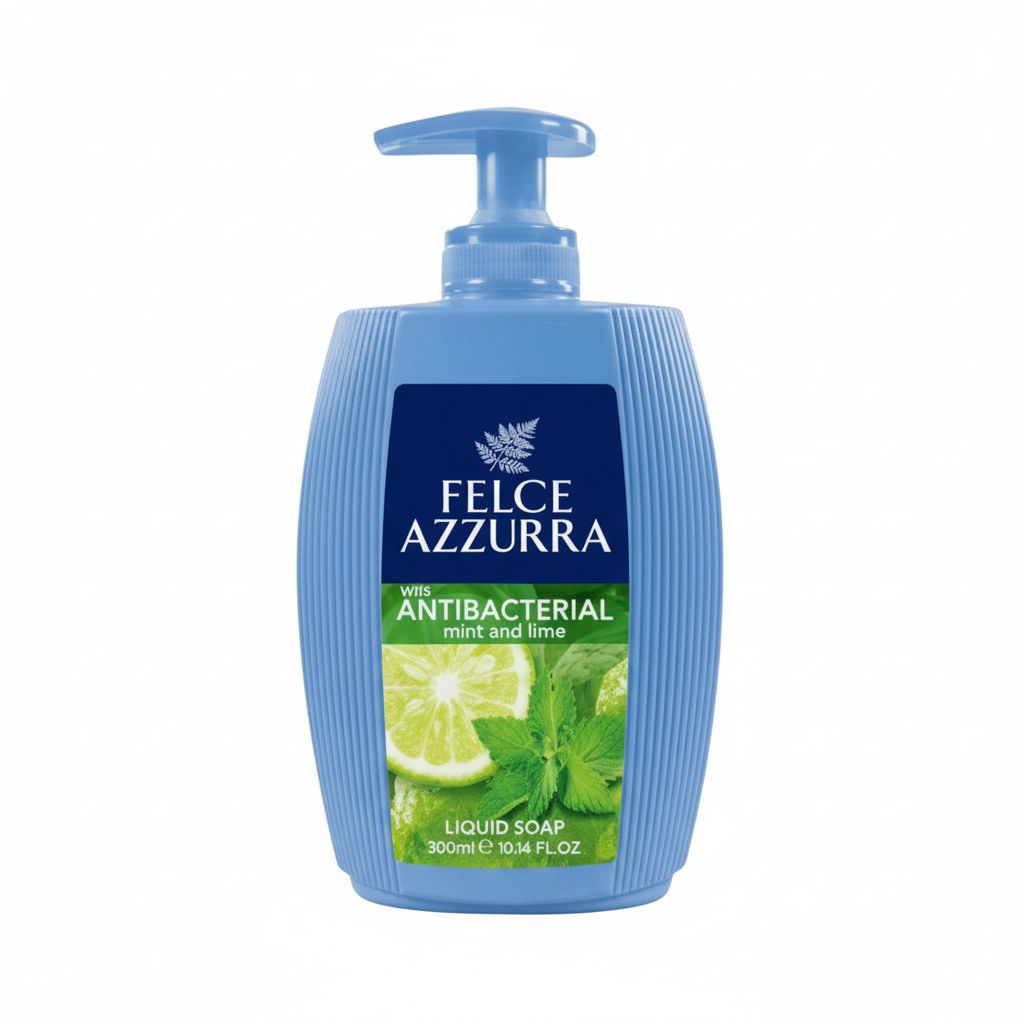 Felce Azzurra Antibacterial Mint and Lime Liquid Soap Sapone Liquido Antibatterico Menta e Lime Igiene e Freschezza (300ml)