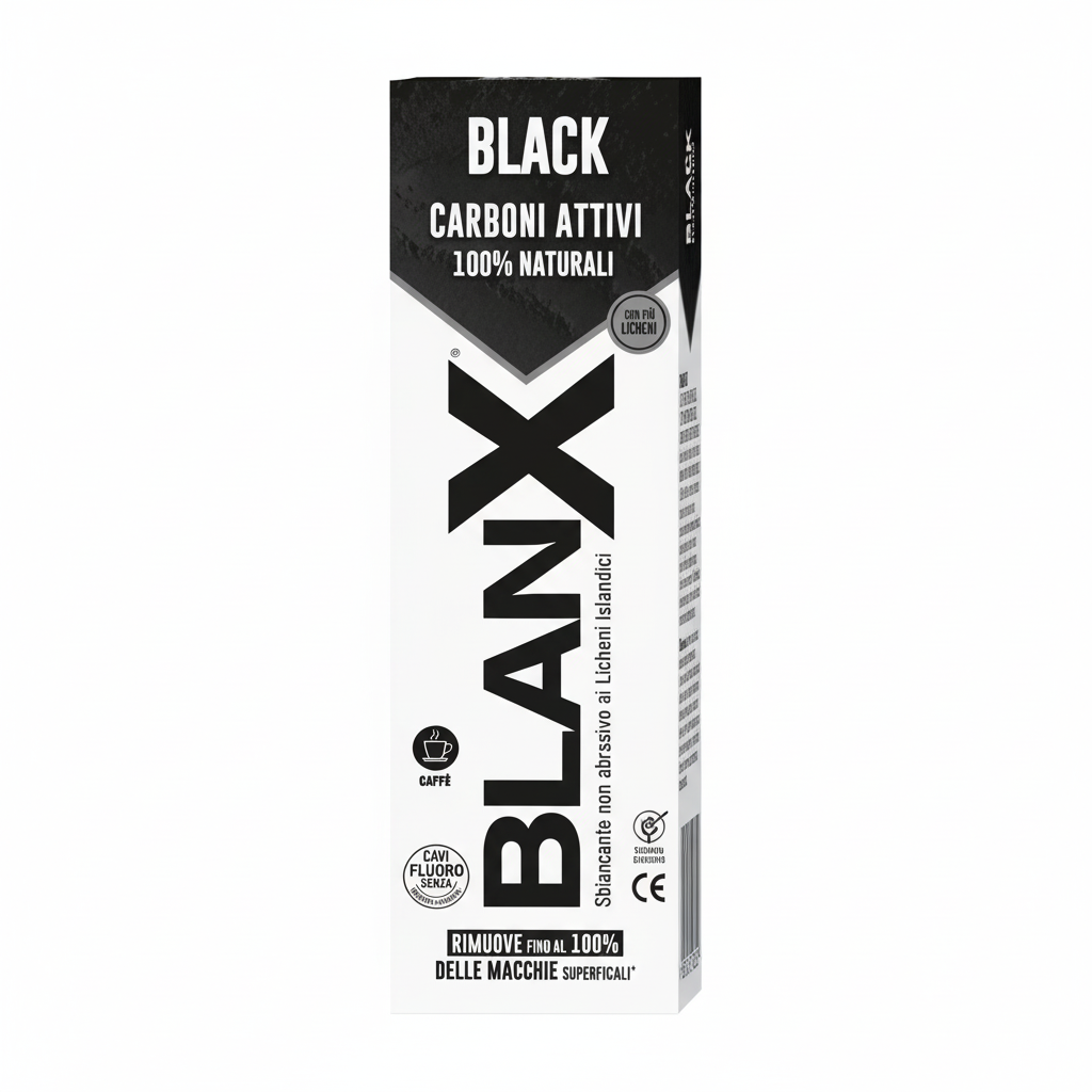 BlanX Black Carboni Attivi pasta za zube sa aktivnim ugljenom 100% prirodni uklanja do 100% površinskih mrlja (75ml)