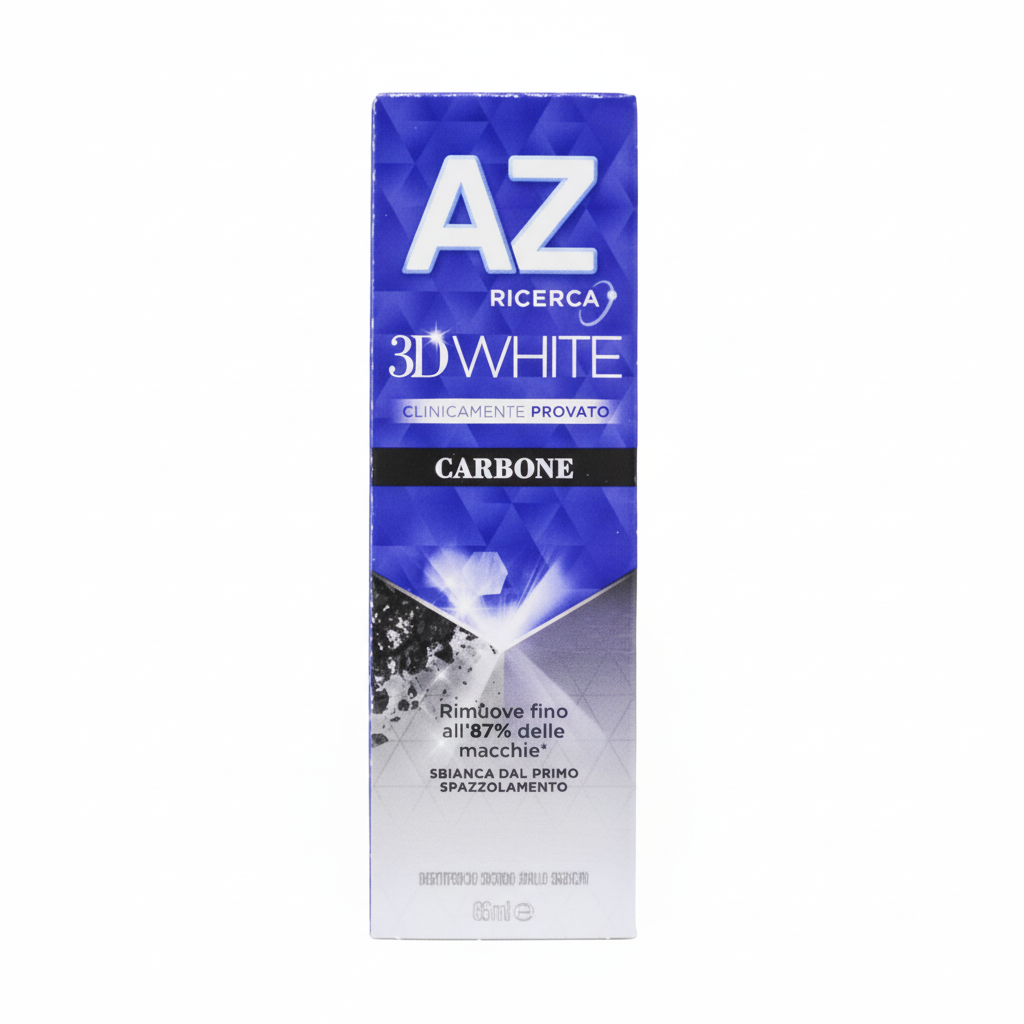 AZ 3D White Carbone pasta za zube sa aktivnim ugljenom klinički dokazano uklanja do 87% mrlja bijeli od prvog četkanja (65ml)