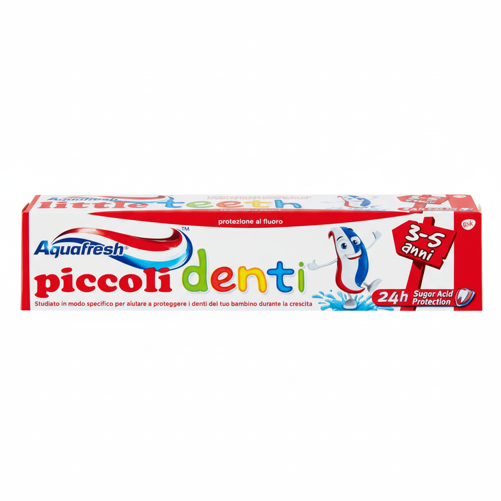 Aquafresh Piccoli Denti 3-5 Anni pasta za zube za djecu zaštita od karijesa 24h Sugar Acid Protection (50ml)