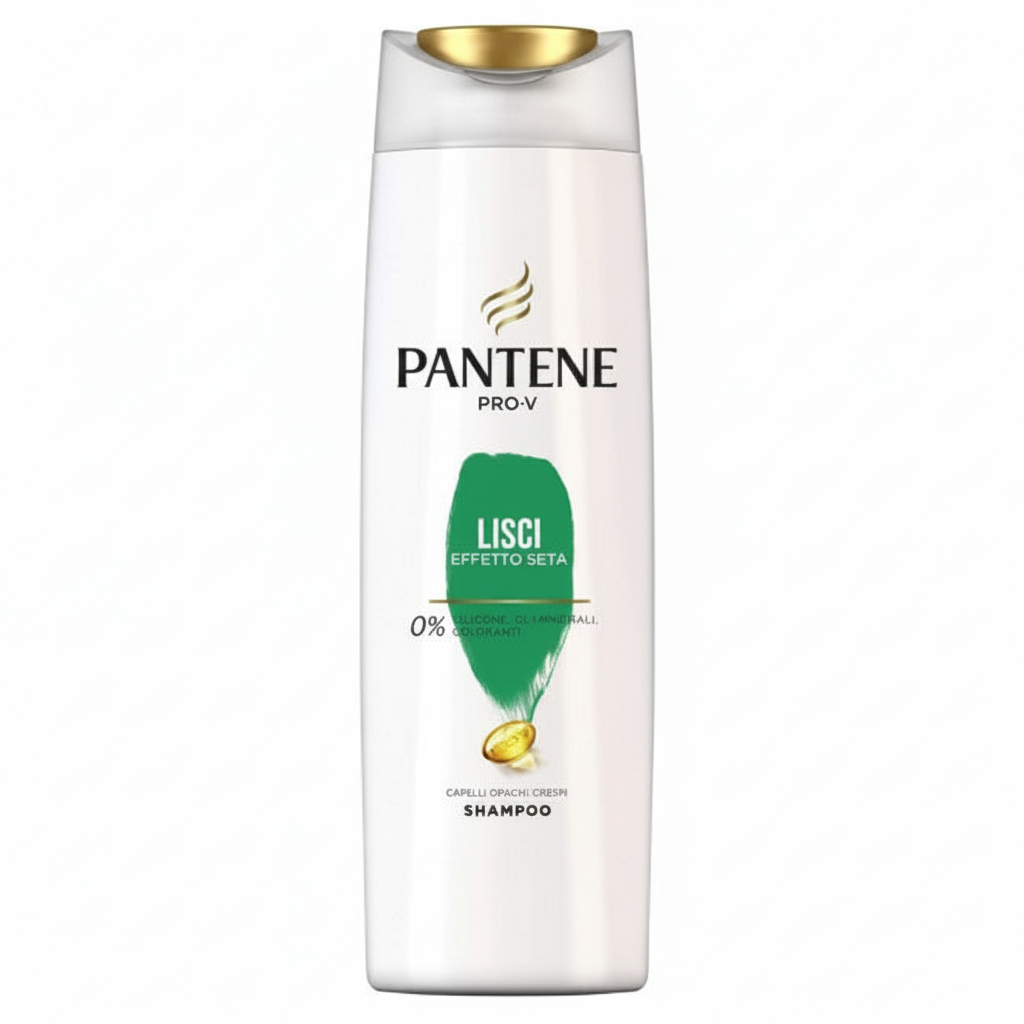 Pantene Pro-V Lisci Effetto Seta Shampoo 0% Siliconi, Oli Minerali e Coloranti per Capelli Lisci Setosi e Luminosi (225ml)