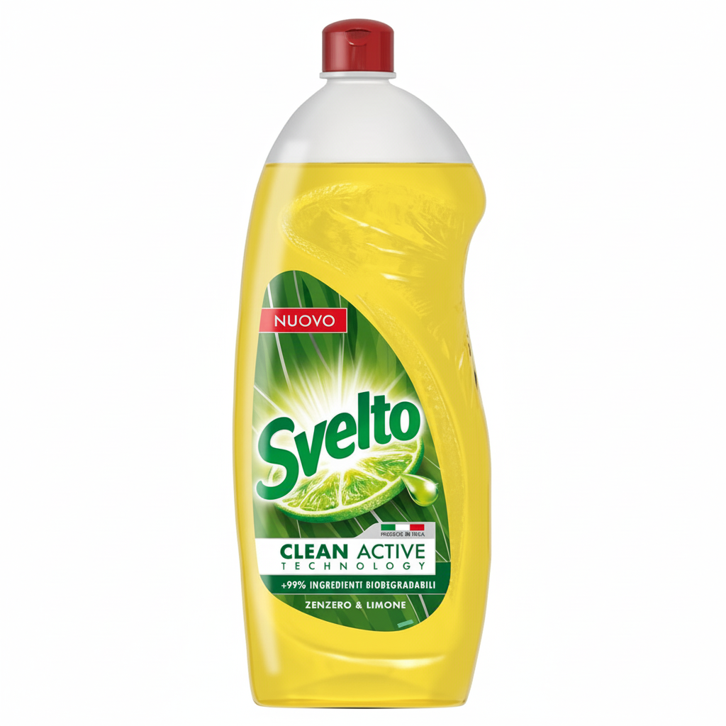 Svelto Piatti Zenzero & Limone Clean Active Technology +95% Ingredienti Biodegradabili Efficace Contro il Grasso (930ml)