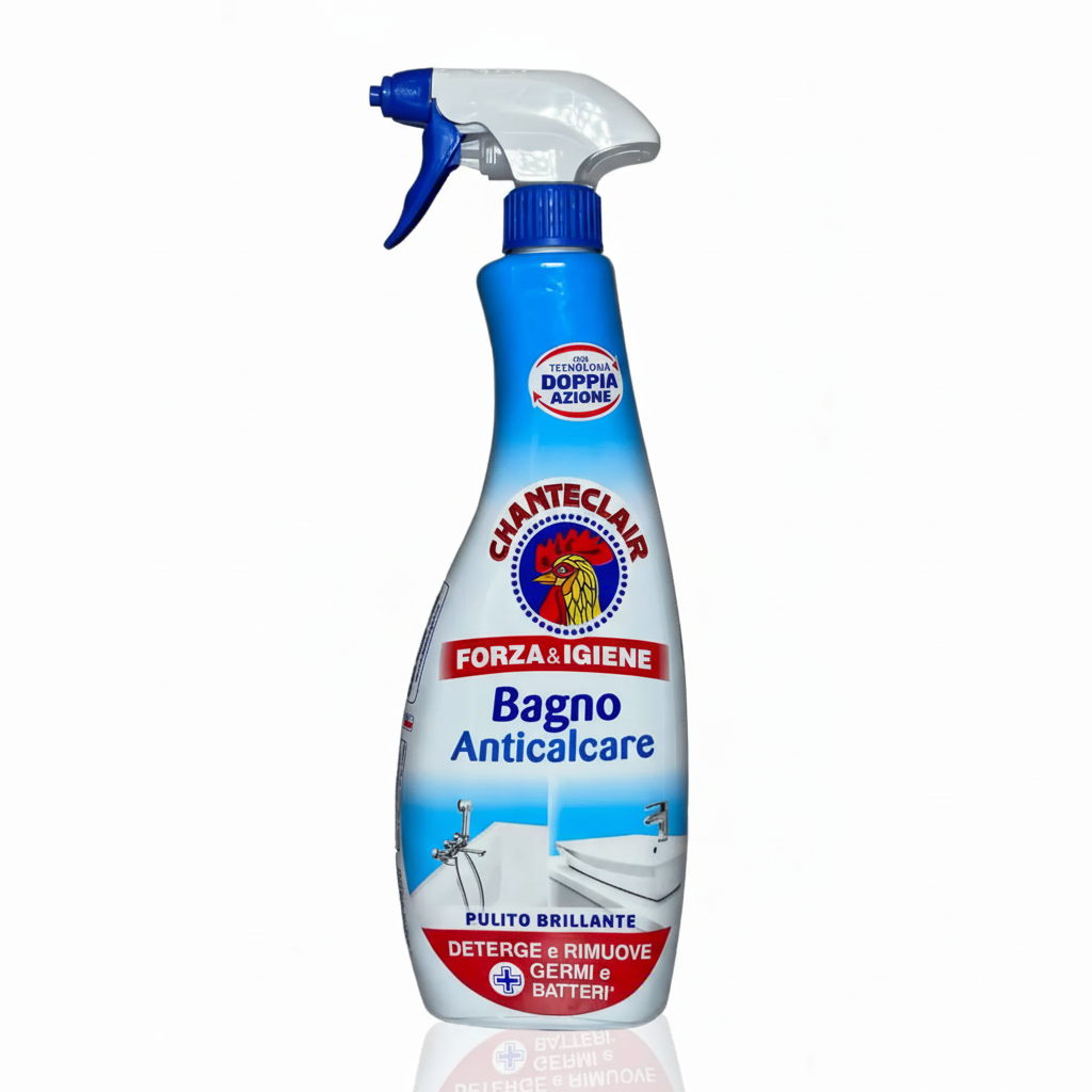 Chanteclair Forza & Igiene Bagno Anticalcare con Tecnologia Doppia Azione Pulito Brillante Deterge e Rimuove Germi e Batteri (625ml)