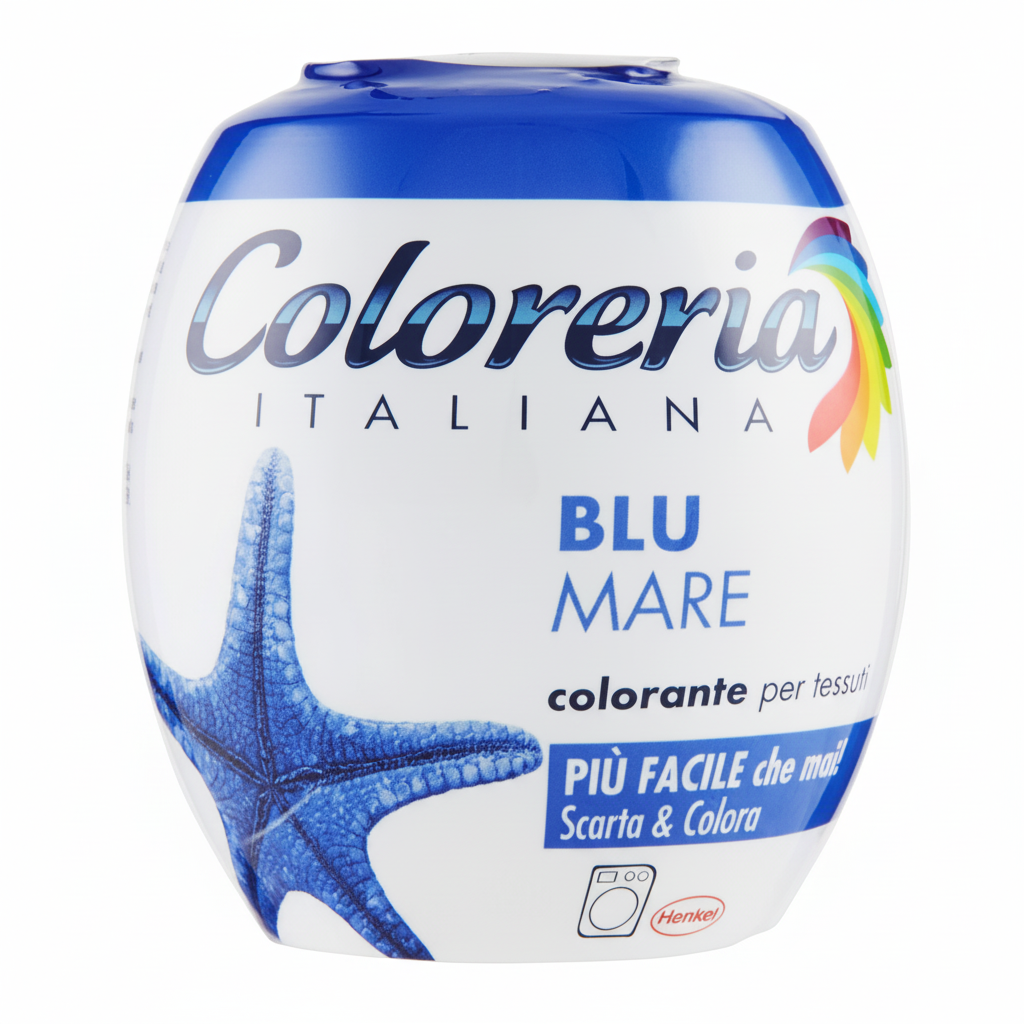 Coloreria Italiana Blu Mare Colorante per Tessuti Più Facile che Mai Scarla & Colora Colore Intenso e Duraturo Made in Italy (350g)