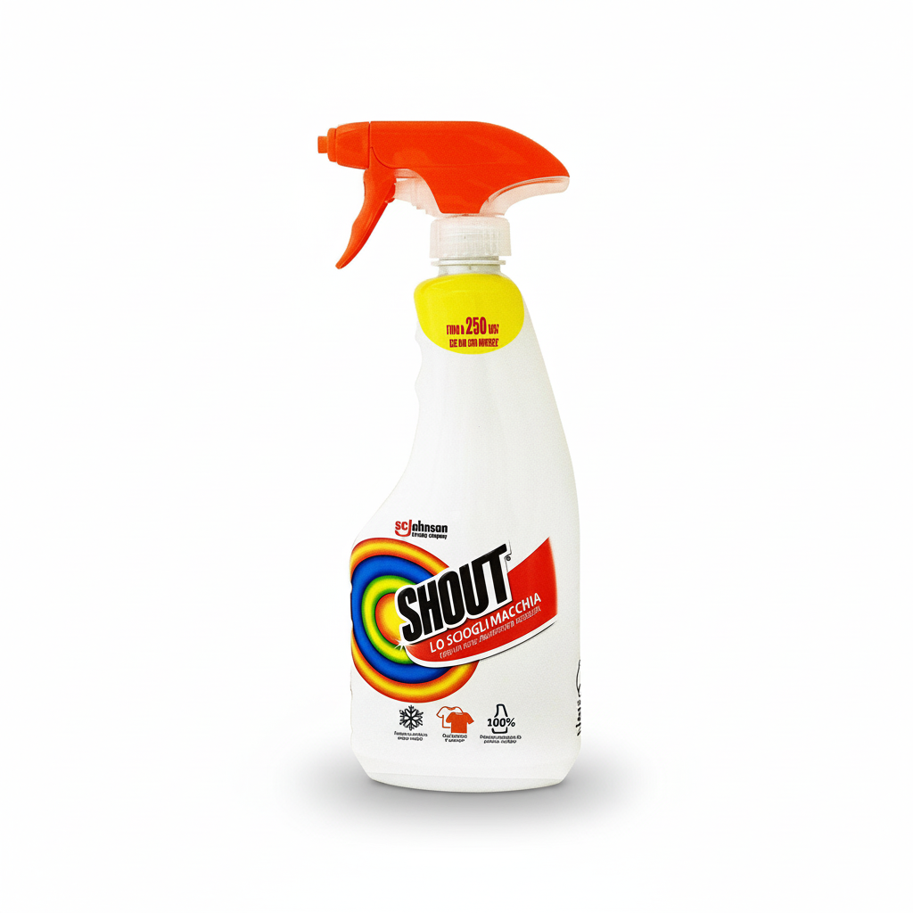 Shout Scioglimacchia Spray Lo Scioglimacchia Rimuove le Macchie in Profondità Fino a 250 Usi 100% Fibre Naturali (500ml)