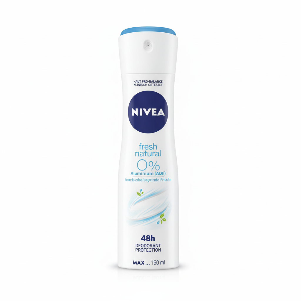 Nivea Fresh Natural Deo Spray dezodorans 0% aluminijuma (AZS) haut pro-balance klinički testiran osvježavajuća svježina 48h zaštita (150ml)